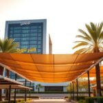 فني يقوم بتركيب ساتر خارجي في فناء منزل بالقصيم